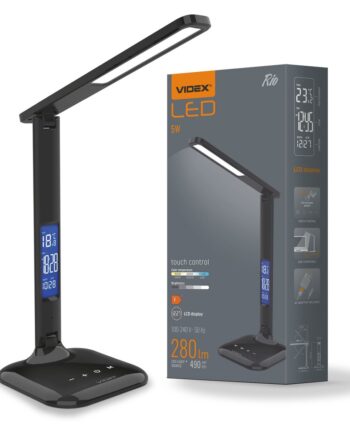 Led Dæmpbar Skrivebordslampe Sort Trin Cct Display Med Temp Touch Styring Dæmpbar : Step Kulør : Neutral