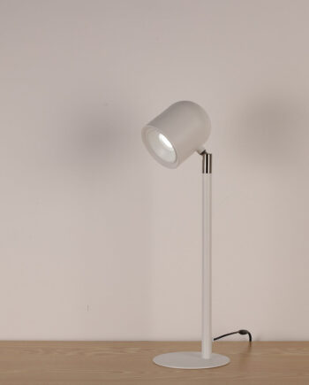 Klassisk & Minimalistisk Skrivebordslampe Med Base Hvid