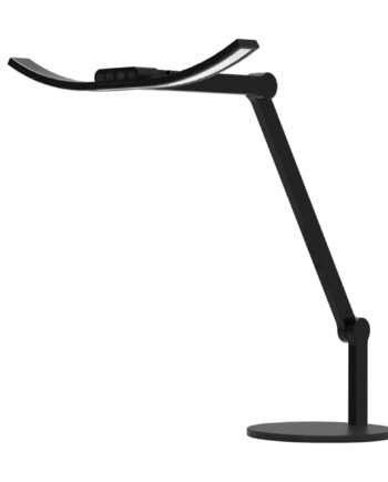 Kurvet Skrivebordslampe Med Svingarm Base 1600 Lumen Sort Mindre Version