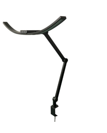 Kurvet Skrivebordslampe Med Svingarm Holder 1600 Lumen Sort