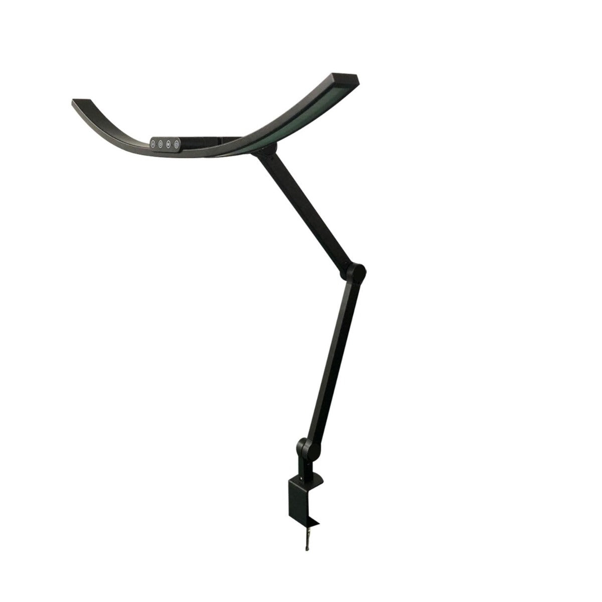 Kurvet Skrivebordslampe Med Svingarm Holder 1600 Lumen Sort