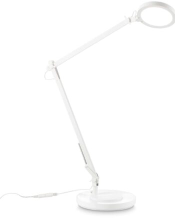 Led Bord Skrivebordslampe Ideal Lux Futura Hvid Aluminium Med Dimmer 750 4000 Ø12  H65