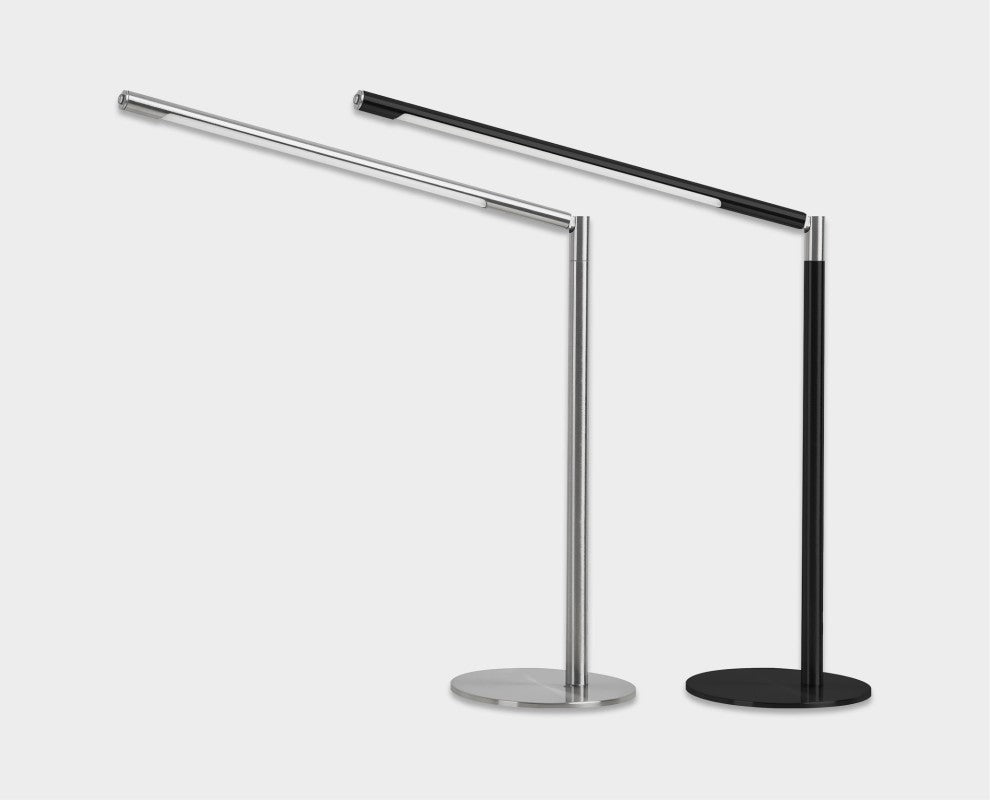 Metal Skrivebordslampe Med Base Transformbar Arm Hvid