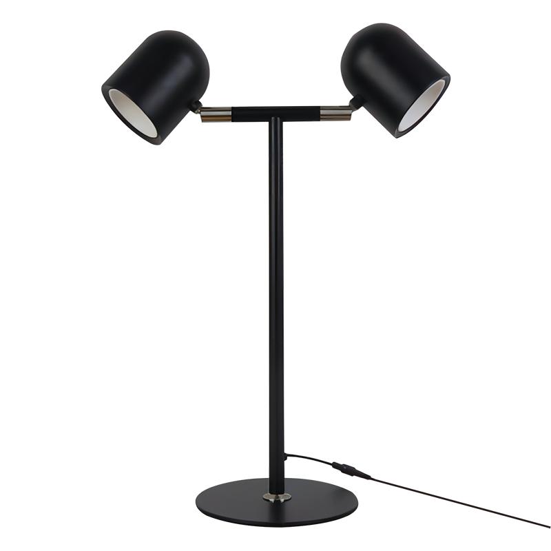 Minimalistisk Skrivebordslampe Med Base & Lamper Sort