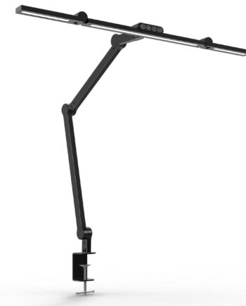 Skrivebordslampe Led Tranformerbar Med Svingarm 1600 Lumen Sort