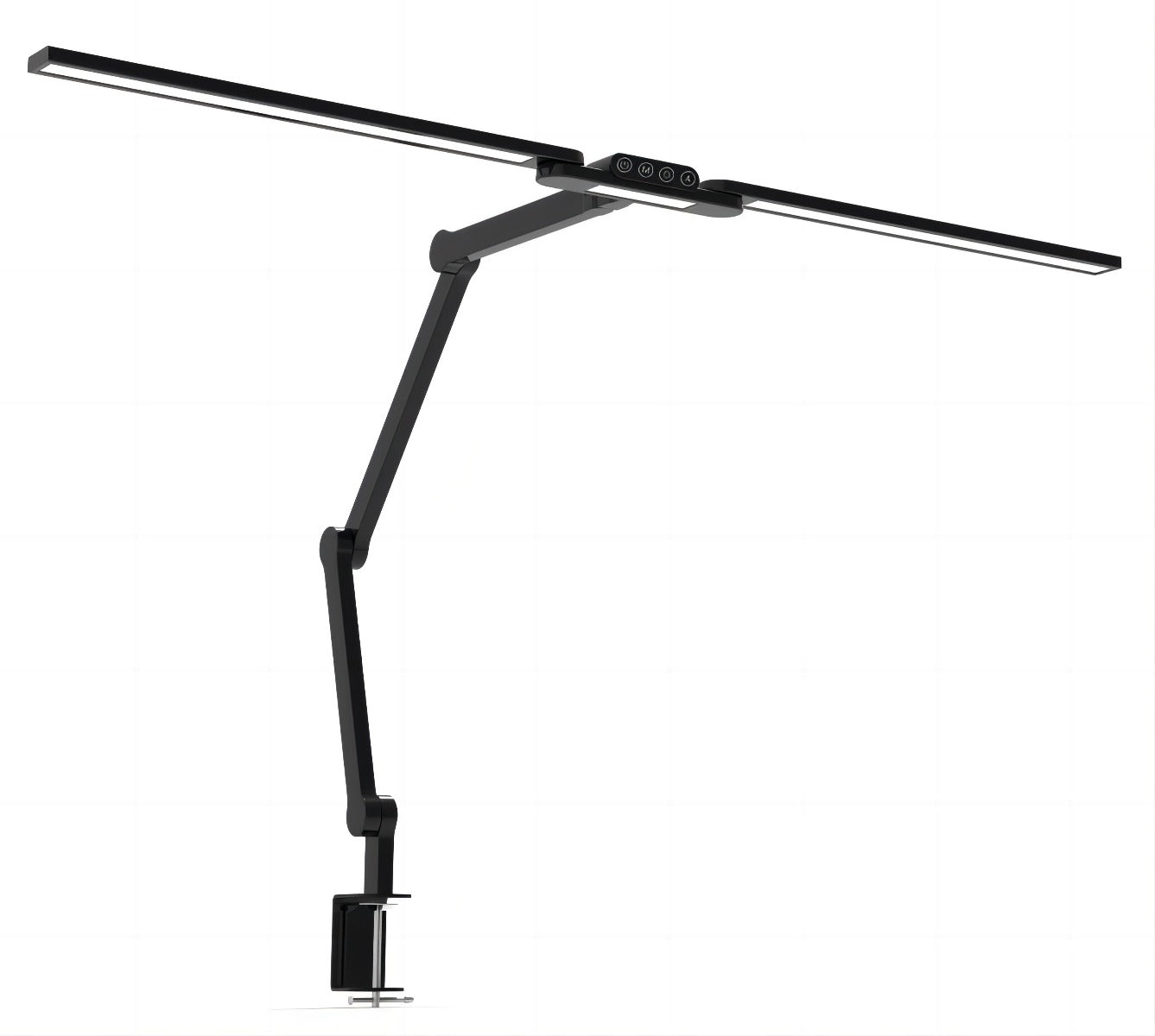 Skrivebordslampe Led Tranformerbar Med Svingarm Holder 1600 Lumen Sort