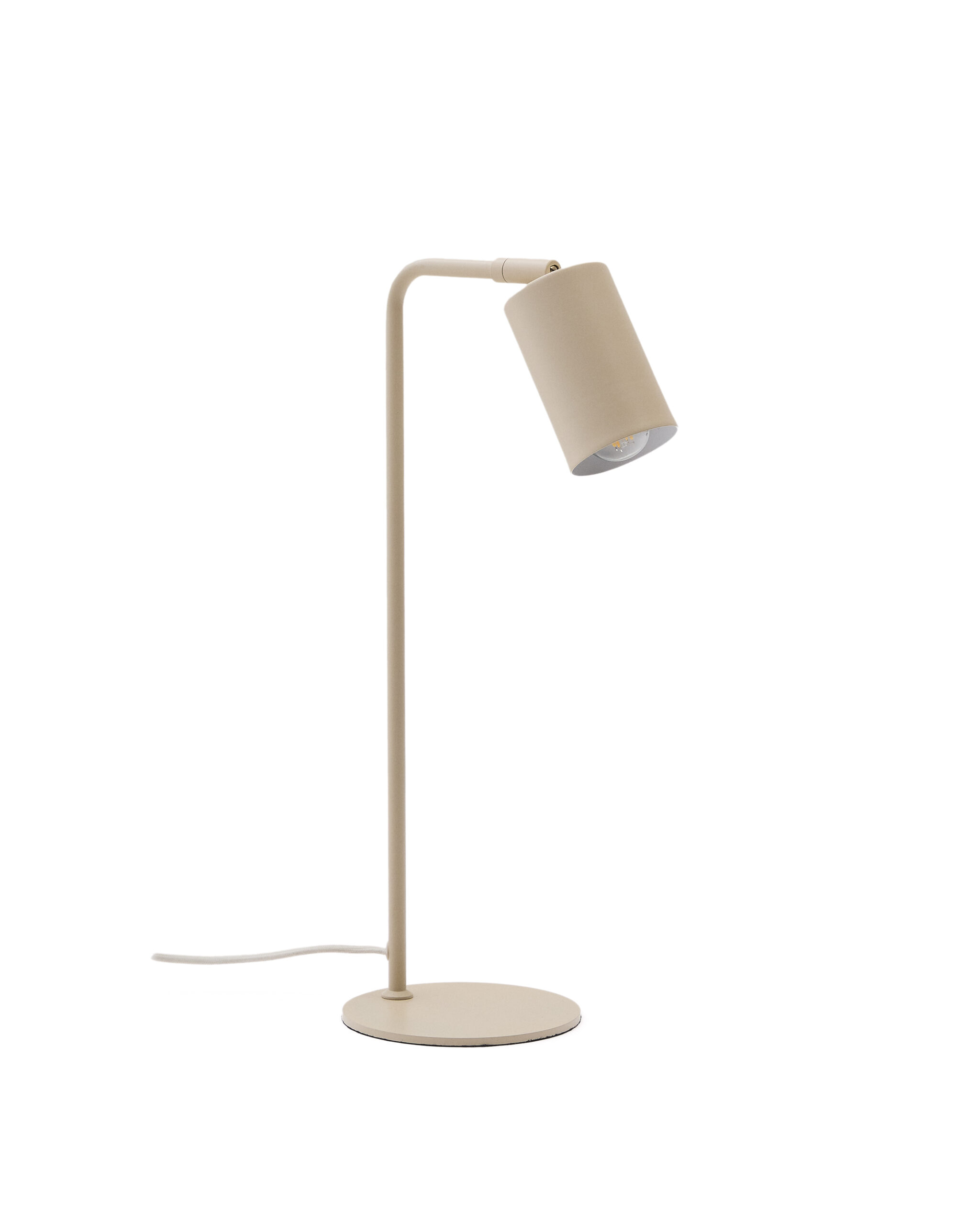Kave Home Manie Skrivebordslampe Beige Metal Med Struktureret Finish
